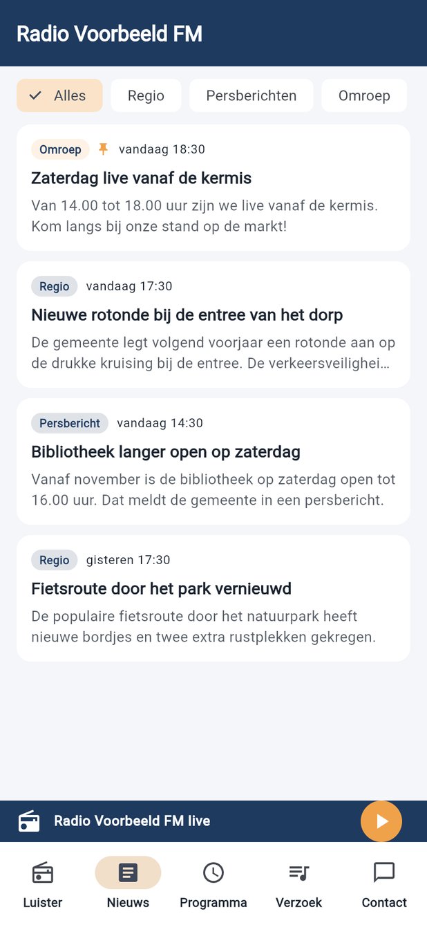 Luister-app: het nieuws met regionieuws en persberichten
